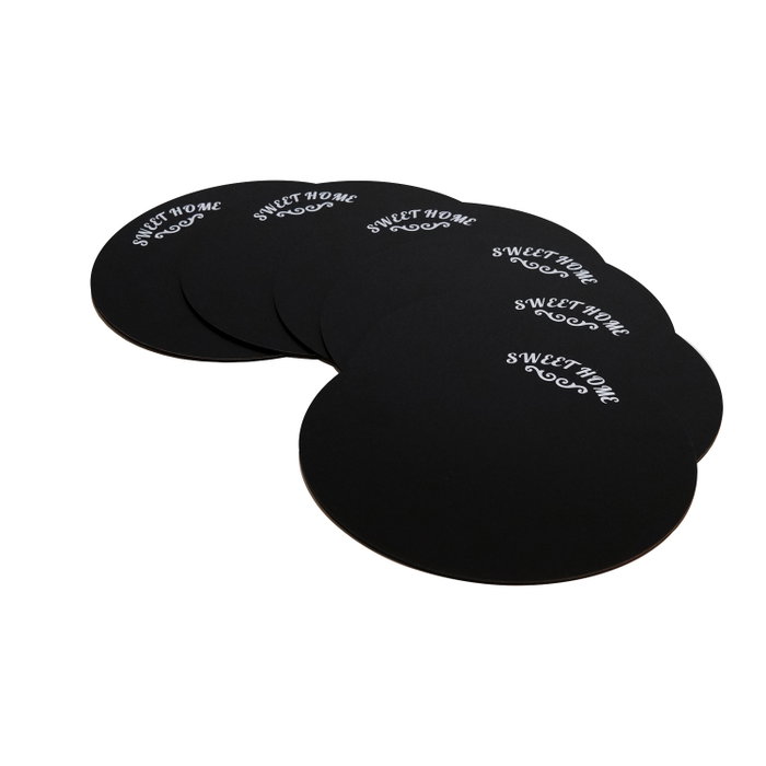 Hermia Juego de Salvamanteles de Madera Negro, 6 Piezas Hermia Juego de Salvamanteles de Madera Negro, 6 Piezas